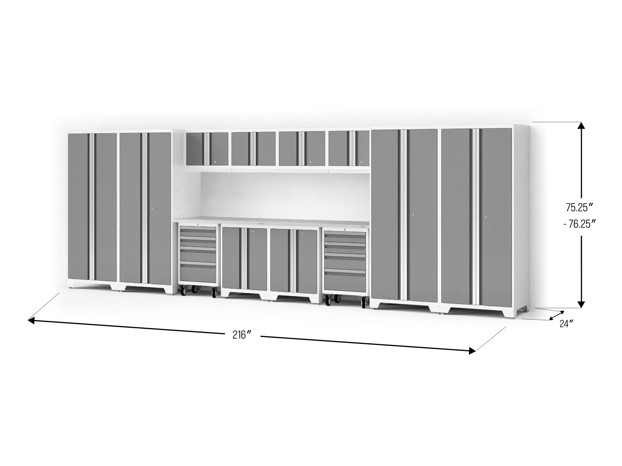 Newage Bold XL 14-Piece Heavy-Duty Steel Garage Cabinet Set with Deep Storage - Image 37