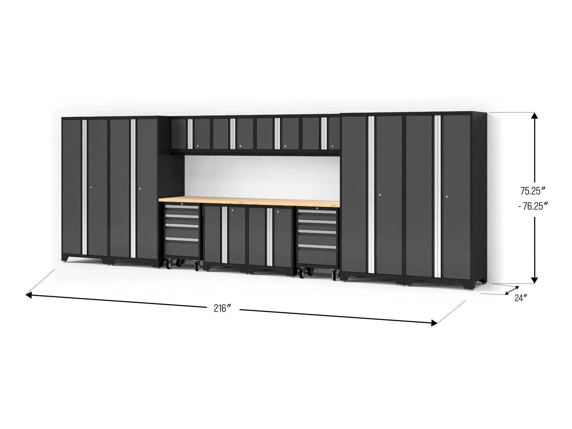 Newage Bold XL 14-Piece Heavy-Duty Steel Garage Cabinet Set with Deep Storage - Image 4