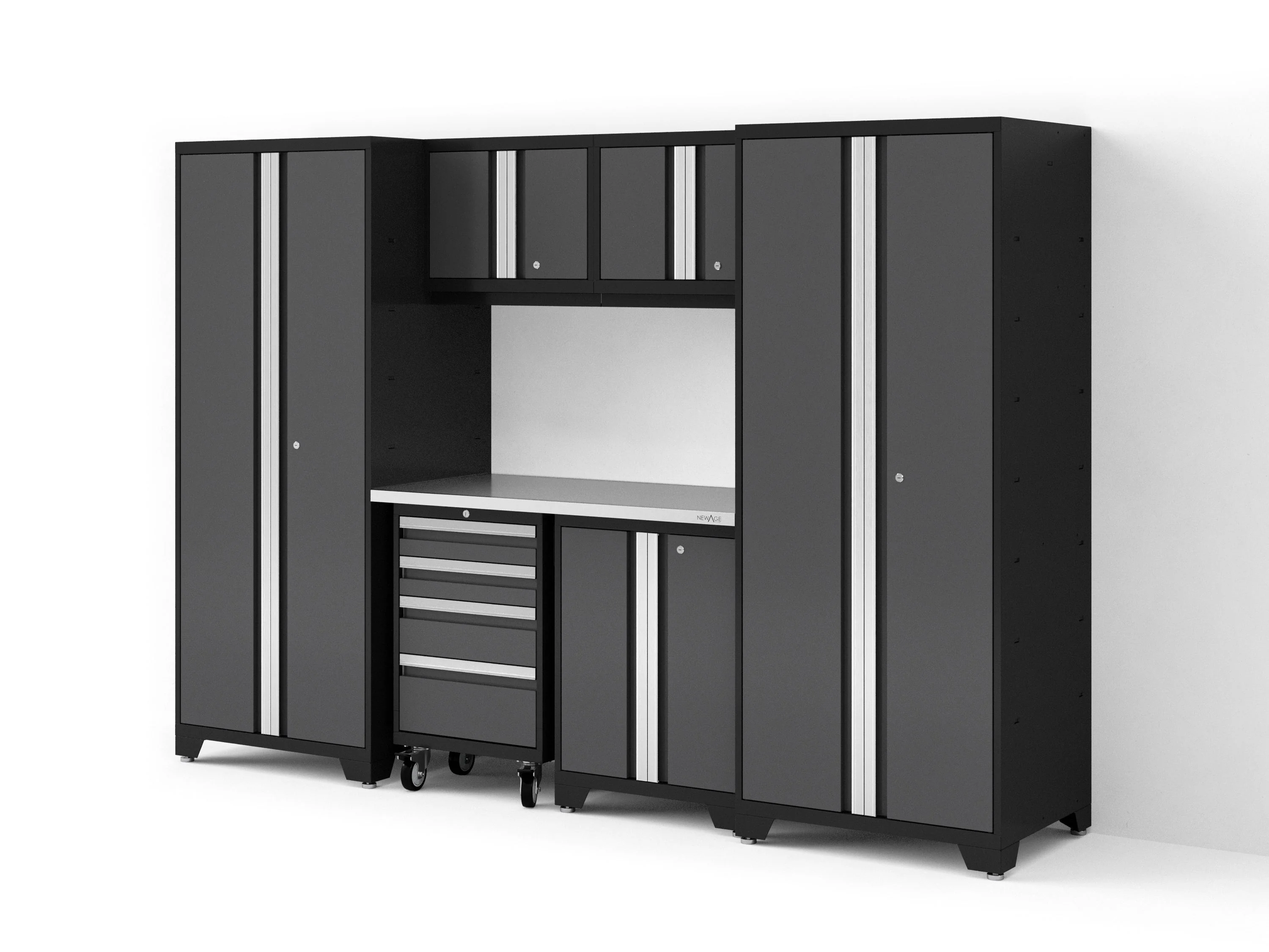 Newage Bold XL 7-Piece Garage Cabinetry Set: Heavy-Duty 20-24 Gauge Steel, Fully Welded - Image 12