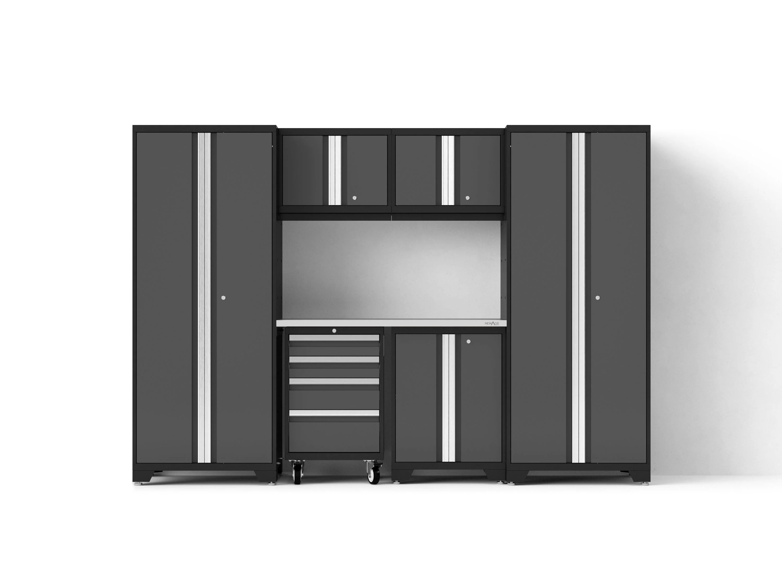 Newage Bold XL 7-Piece Garage Cabinetry Set: Heavy-Duty 20-24 Gauge Steel, Fully Welded - Image 13