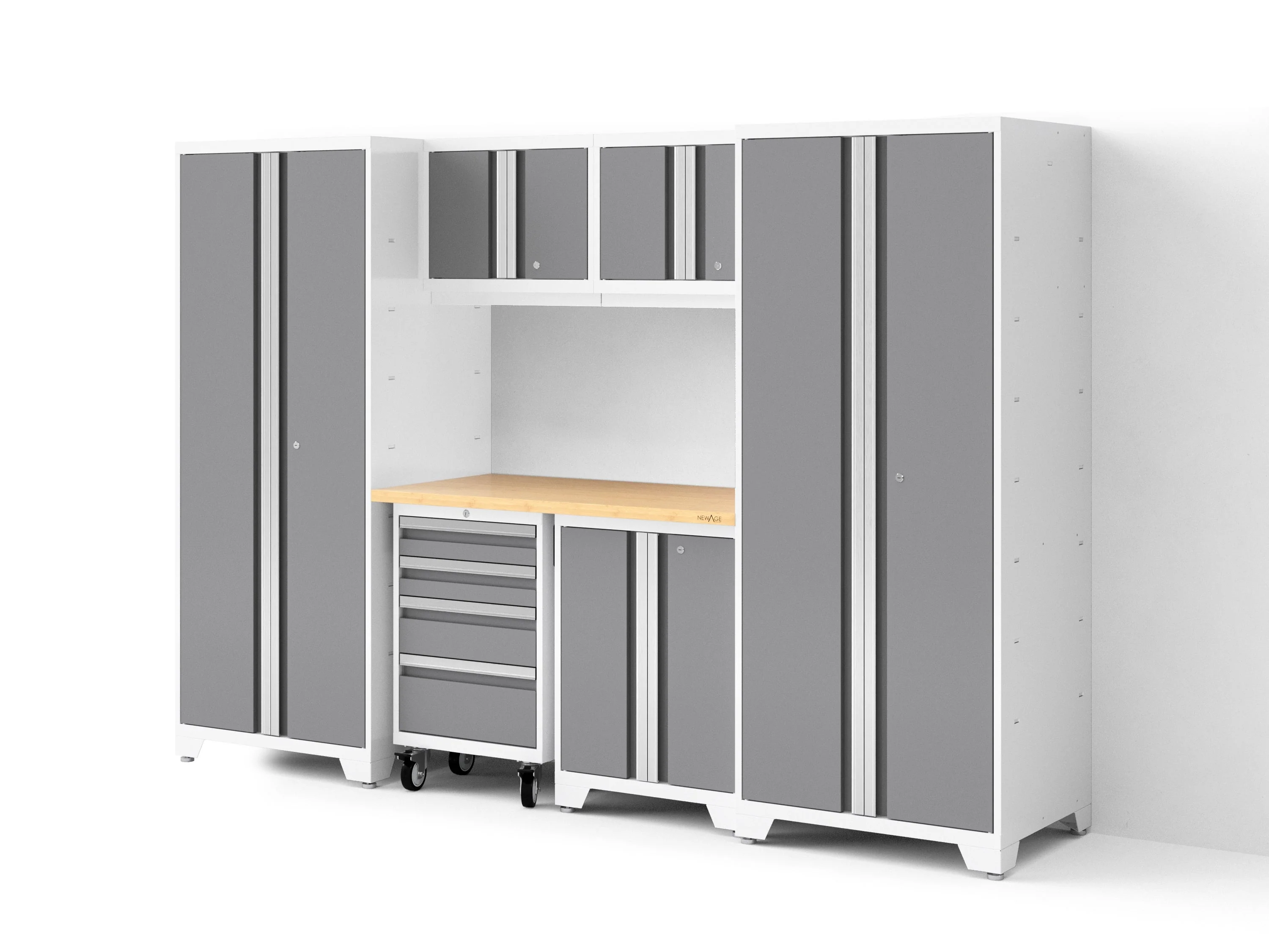 Newage Bold XL 7-Piece Garage Cabinetry Set: Heavy-Duty 20-24 Gauge Steel, Fully Welded - Image 23