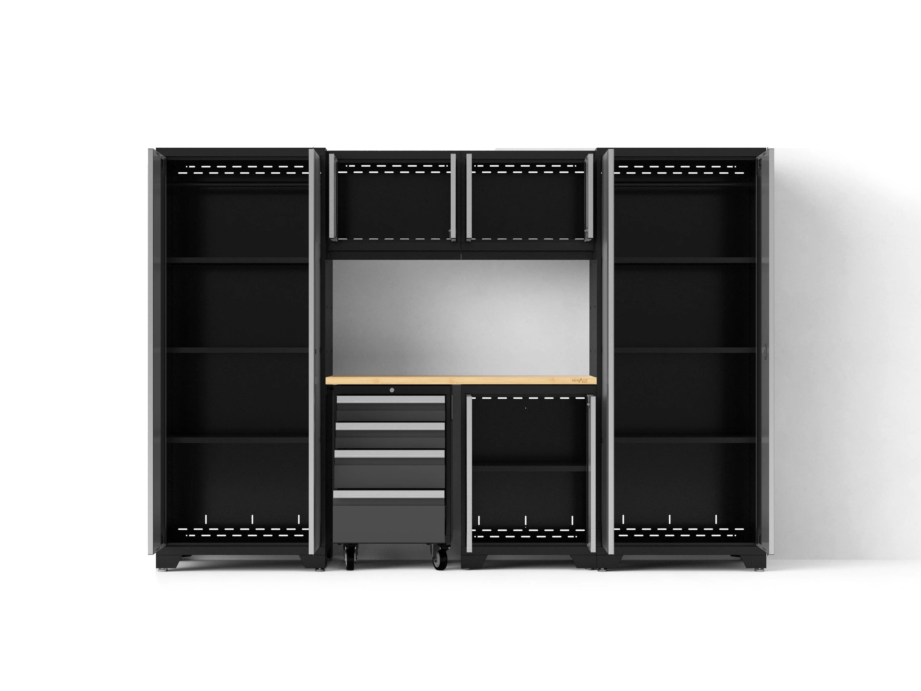 Newage Bold XL 7-Piece Garage Cabinetry Set: Heavy-Duty 20-24 Gauge Steel, Fully Welded - Image 3