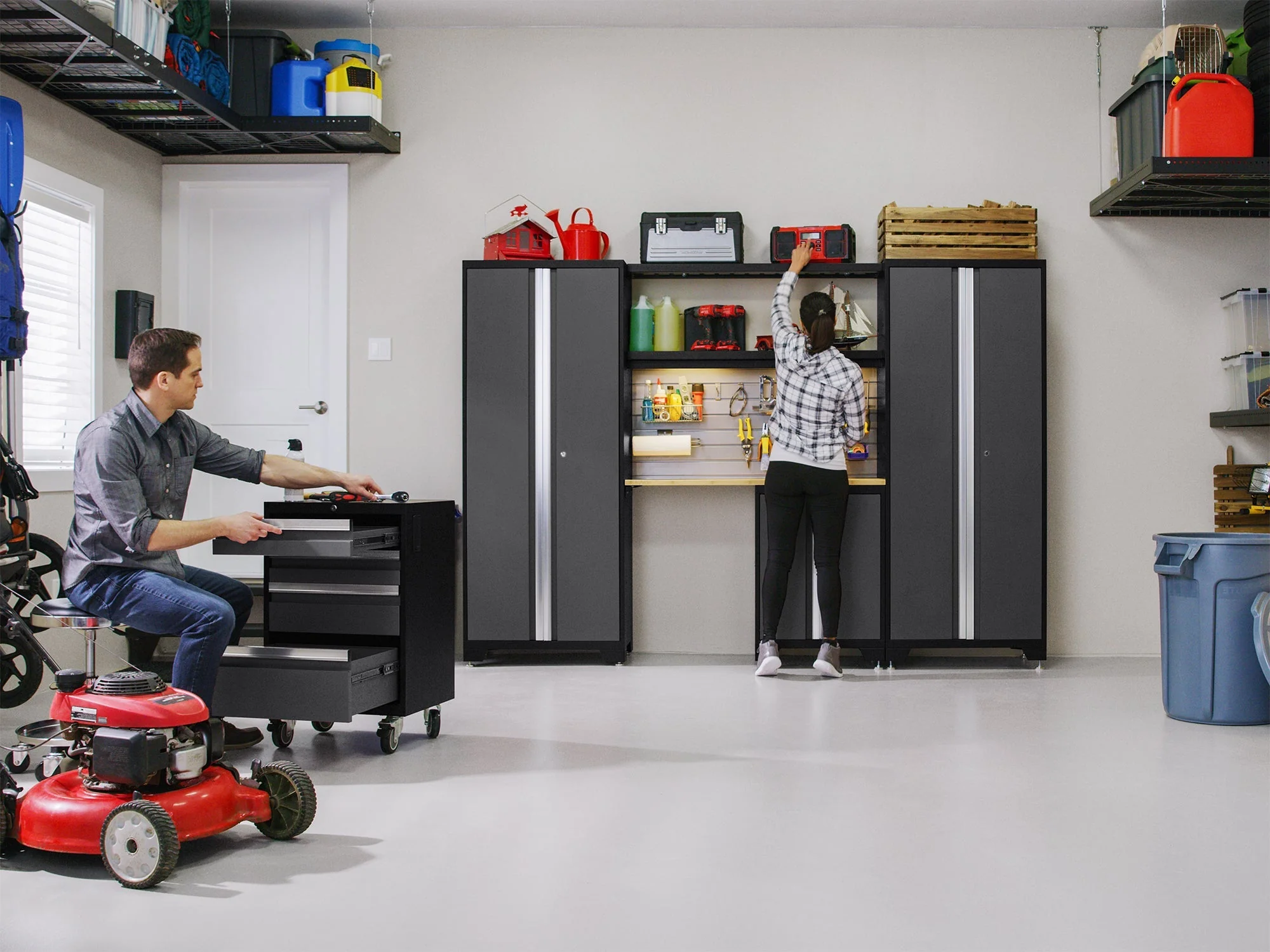 Newage Bold XL 7-Piece Garage Cabinetry Set: Heavy-Duty 20-24 Gauge Steel, Fully Welded - Image 9