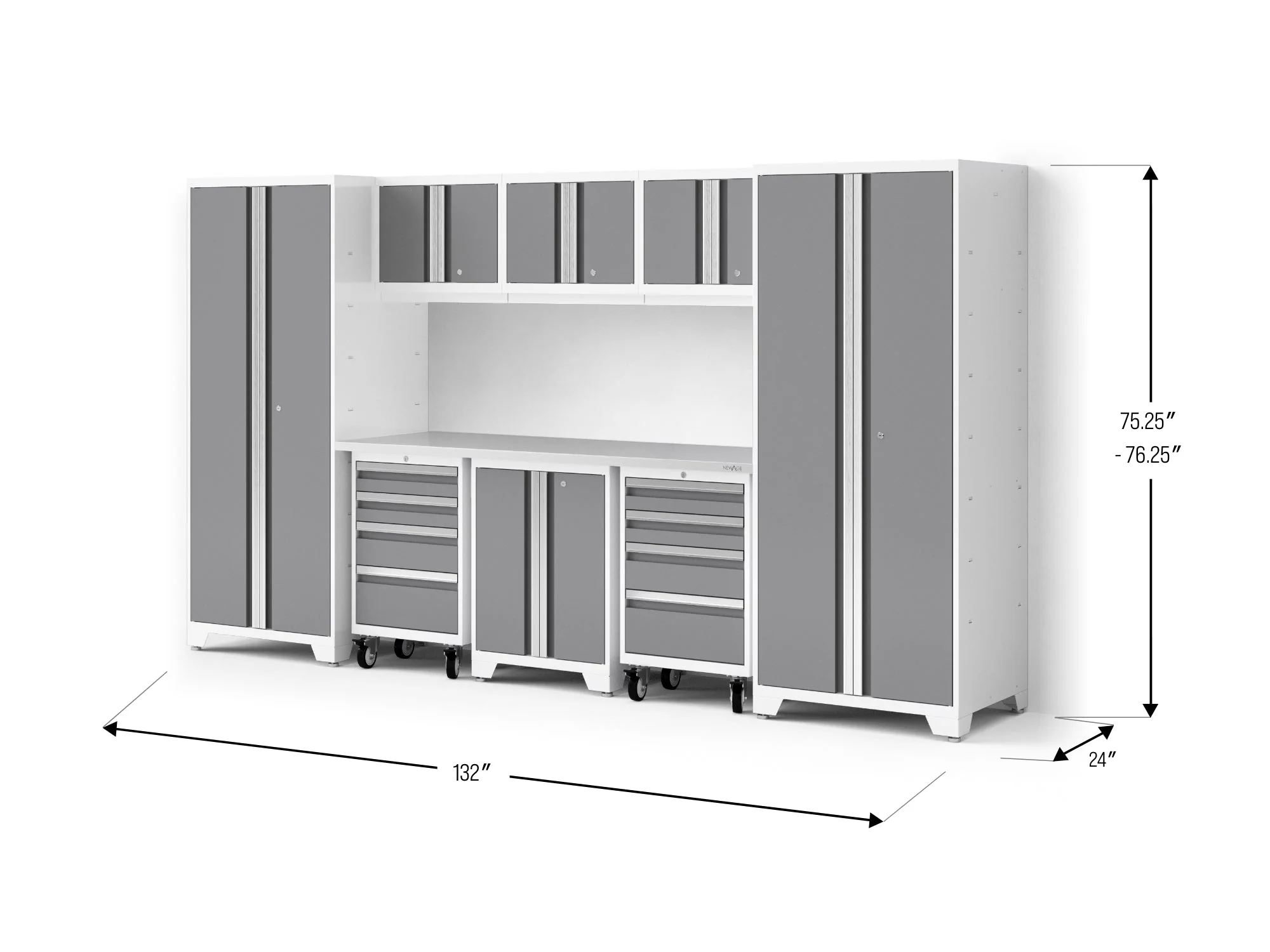 Newage Bold XL 9-Piece Garage Cabinet Set Extra-Deep Steel Storage - Image 37