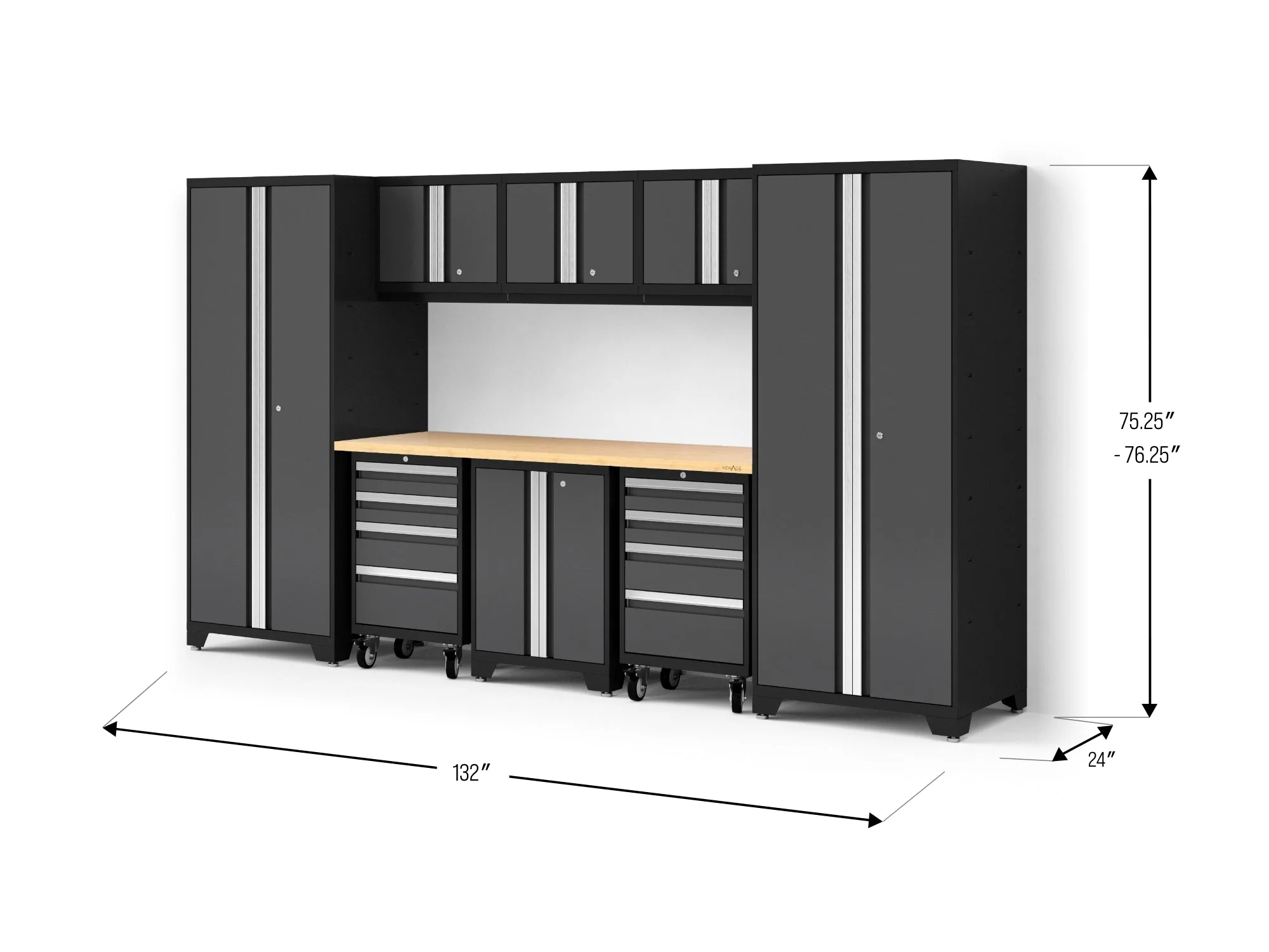 Newage Bold XL 9-Piece Garage Cabinet Set Extra-Deep Steel Storage - Image 4