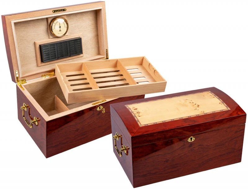 Prestige Import Group Broadway 150-Count High-Gloss Lacquer Arch-Top Spanish Cedar Humidor