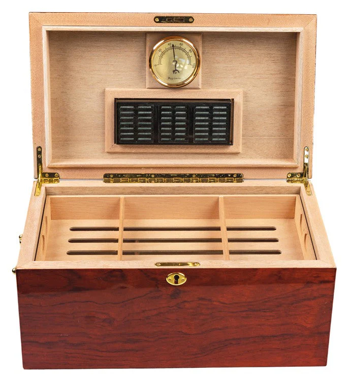 Prestige Import Group Broadway 150-Count High-Gloss Lacquer Arch-Top Spanish Cedar Humidor - Image 2