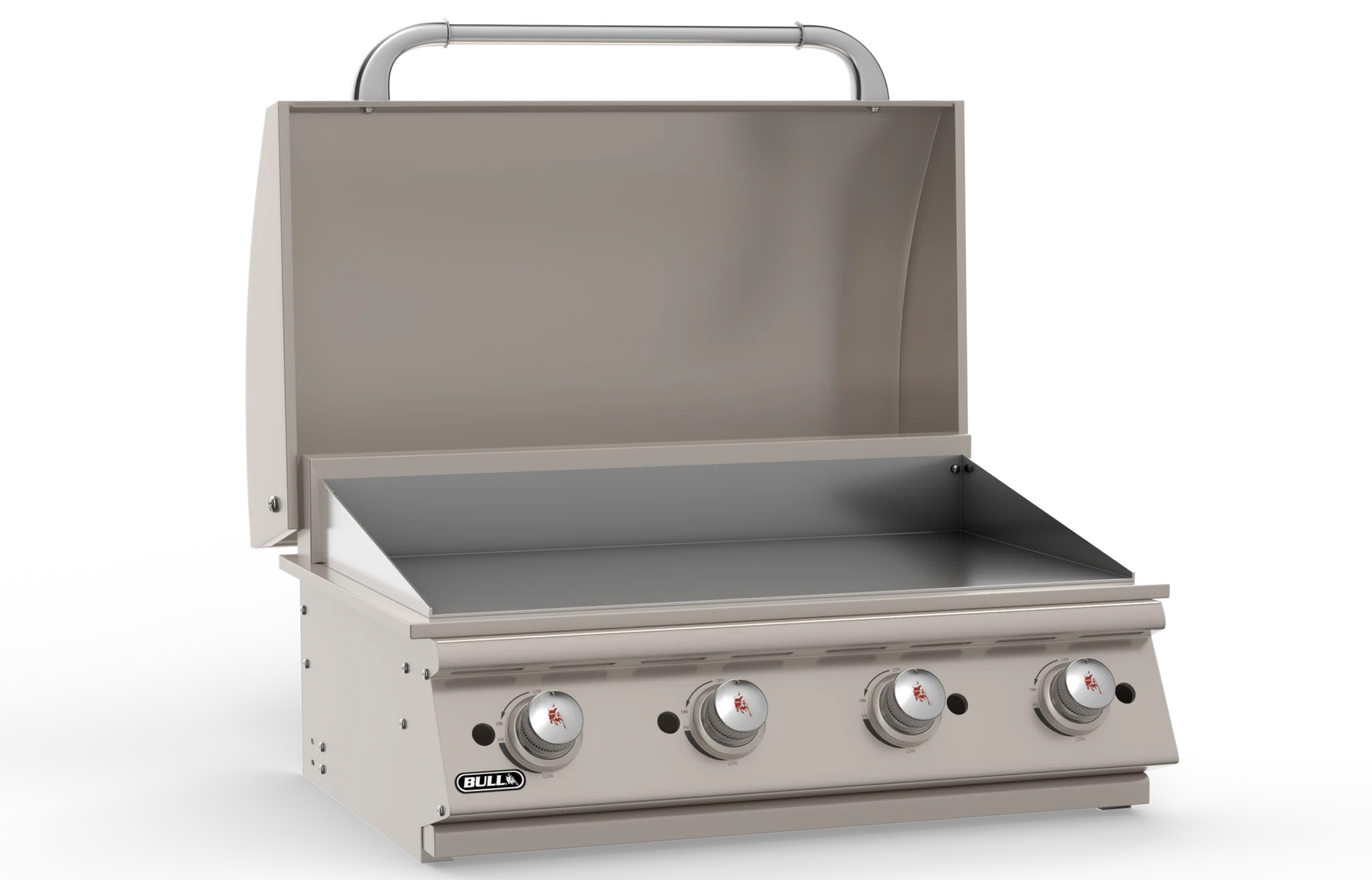 Bull Stockman 30" Commercial Style Stainless Steel 4-Burner Built-In Gas Griddle Head (LP) - 92008 - Image 4