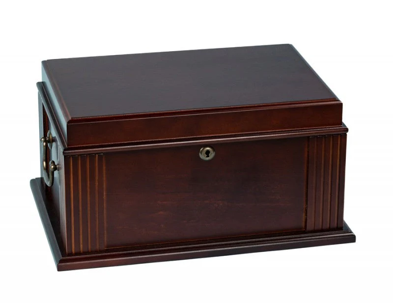 Prestige Import Group Caesar 50-Cigar Antique Walnut Desktop Humidor with Spanish Cedar Interior - Image 4