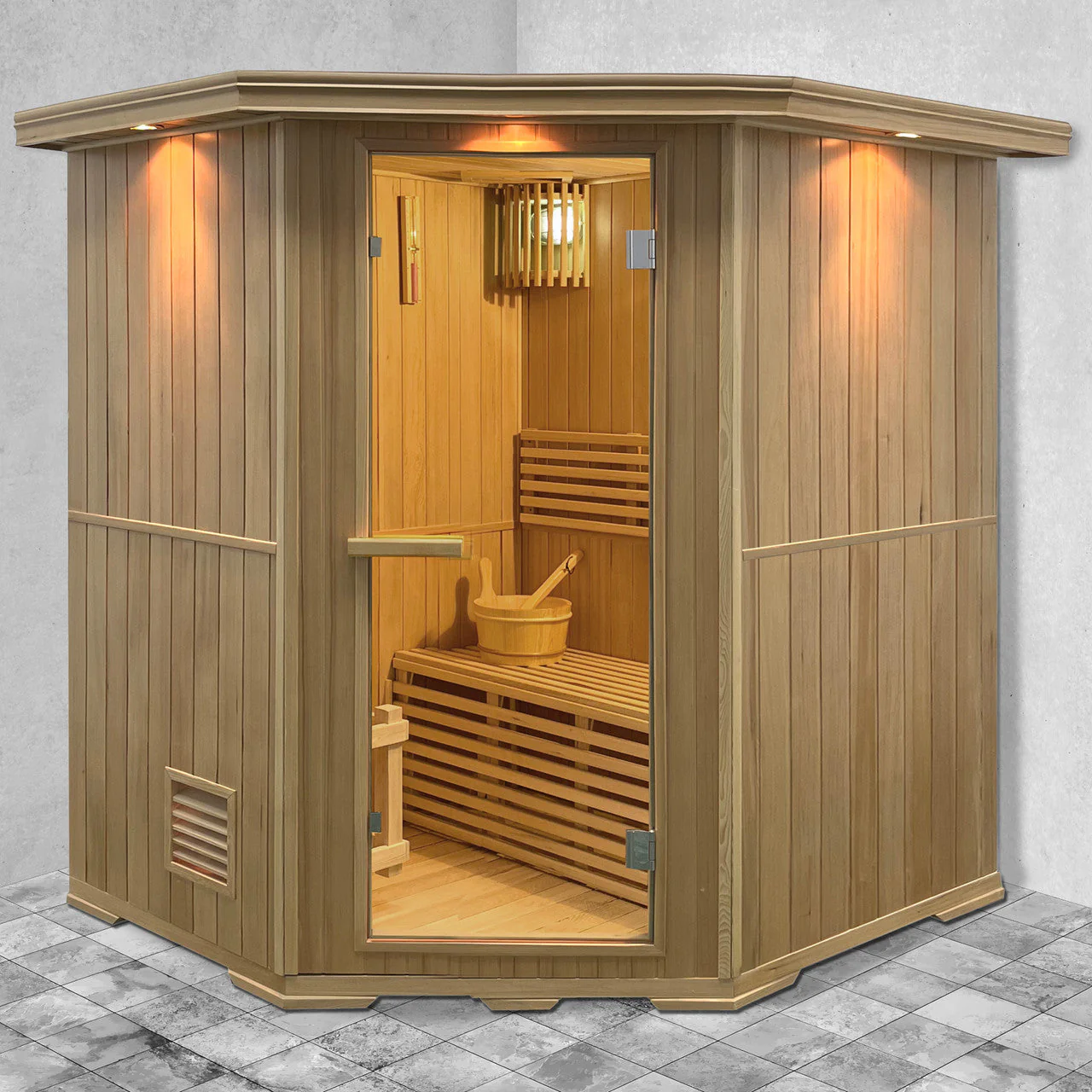 Canadian Hemlock Wet Dry Indoor Sauna - 6 kW ETL Certified Heater - 6 Person - Image 7