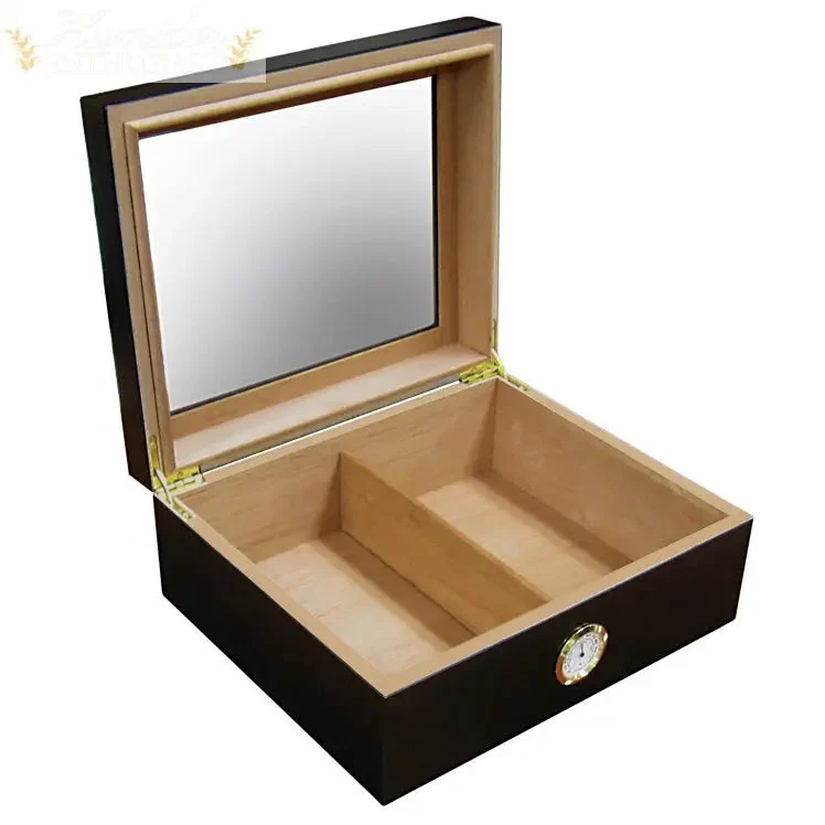 Prestige Import Group Chalet Glass-Top Desktop Cigar Humidor with Humidifier Hygrometer - Image 2