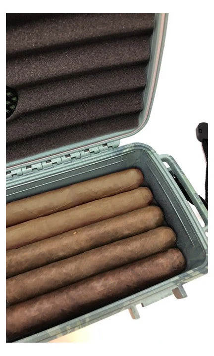 Prestige Import Group Cigar Safe 15 Camouflage Travel Humidor - 15-Capacity Protective Case - Image 3