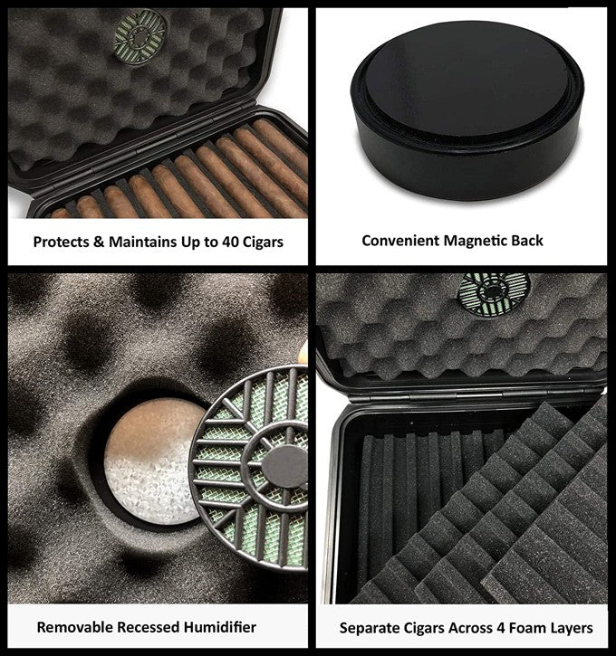 Prestige Import Group Cigar Safe 40 Travel Humidor ABS Waterproof Crush-Resistant Case - Image 6