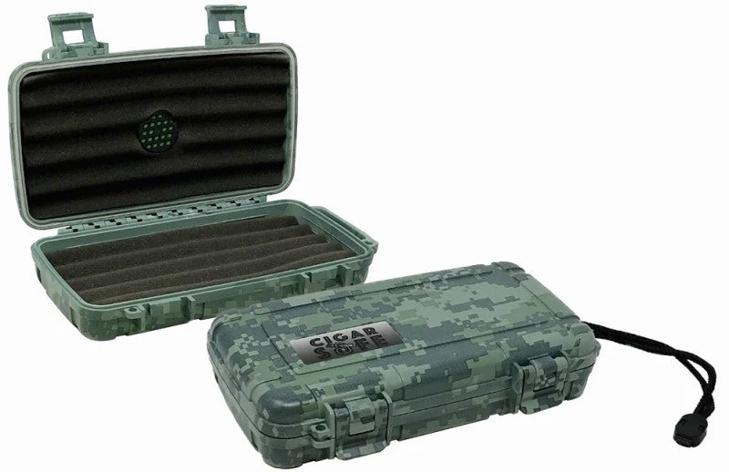 Prestige Import Group CigarSafe Camouflage 5-Cigar Travel Humidor Case with Humidifier