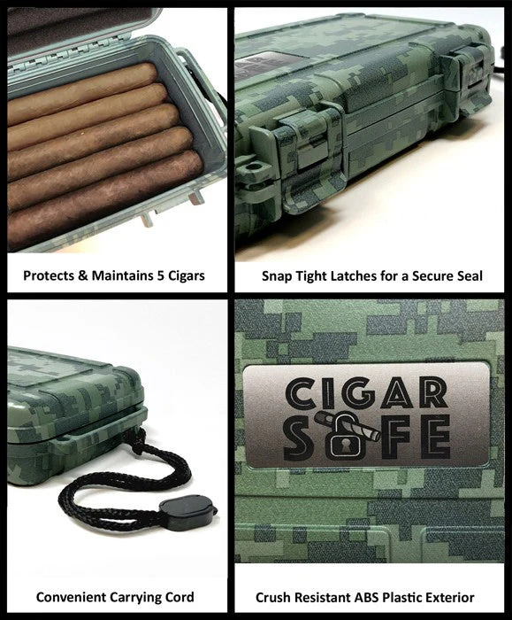 Prestige Import Group CigarSafe Camouflage 5-Cigar Travel Humidor Case with Humidifier - Image 2