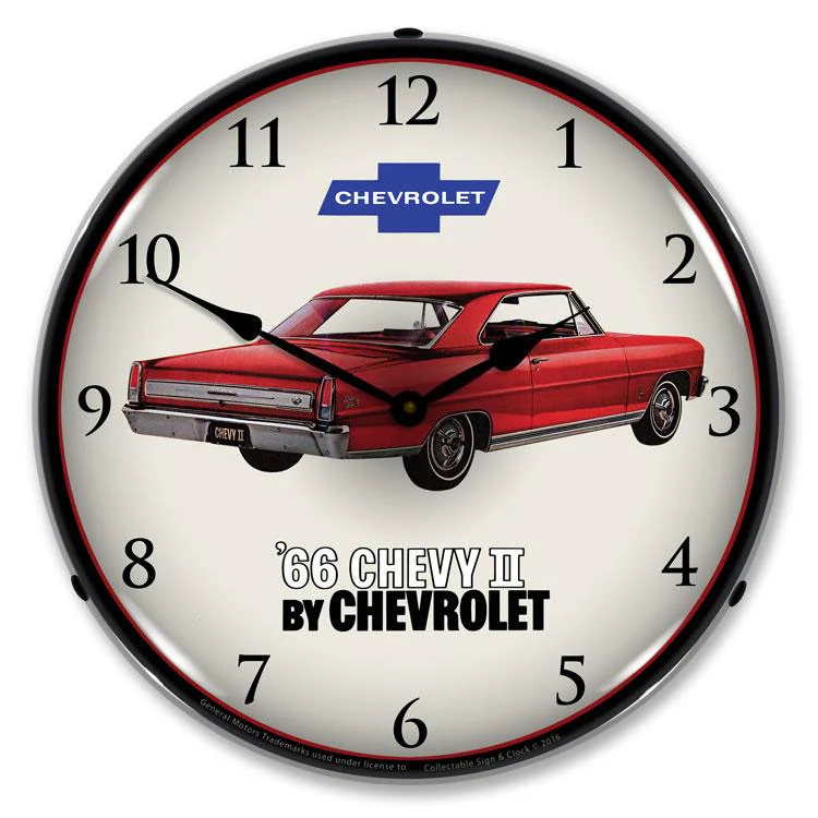 Collectable Sign and Clock - 1966 Chevy II Nova Super Sport Clock