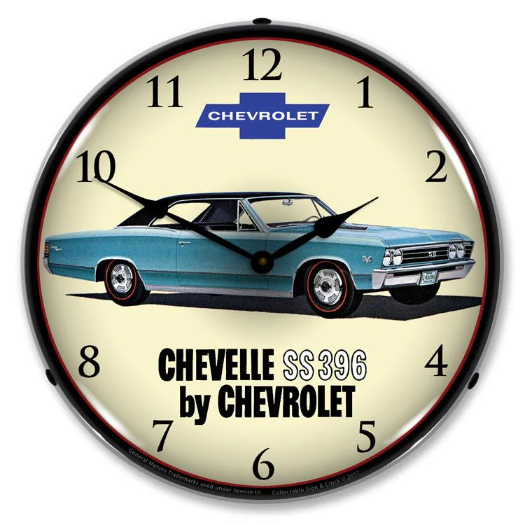 Collectable Sign and Clock - 1967 Chevelle SS 396 Clock