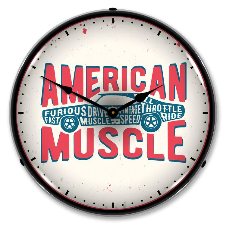 Collectable Sign and Clock - American Muscle Clock
