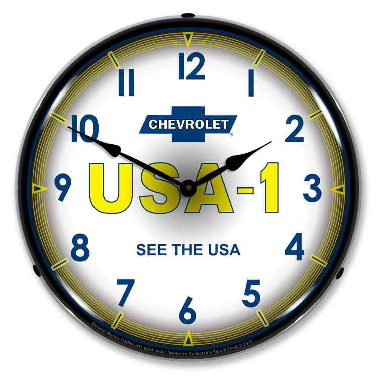 Collectable Sign and Clock - Chevrolet USA1 Clock