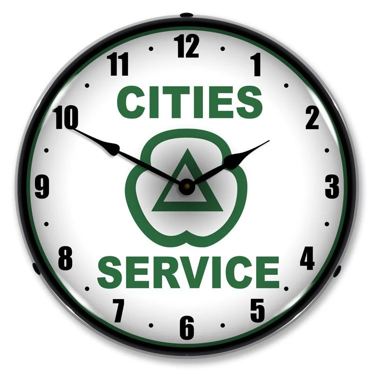 Collectable Sign and Clock - Cities Services Clock