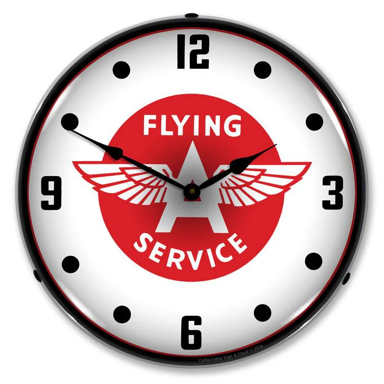 Collectable Sign and Clock - Flying A Service Clock