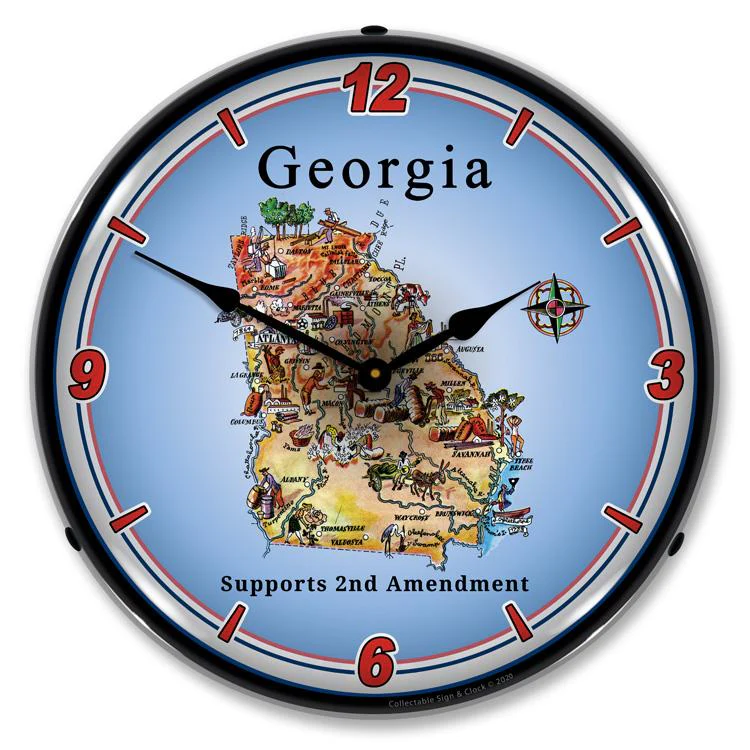 Collectable Sign and Clock - Georgia Supports the 2nd Amendment Clock