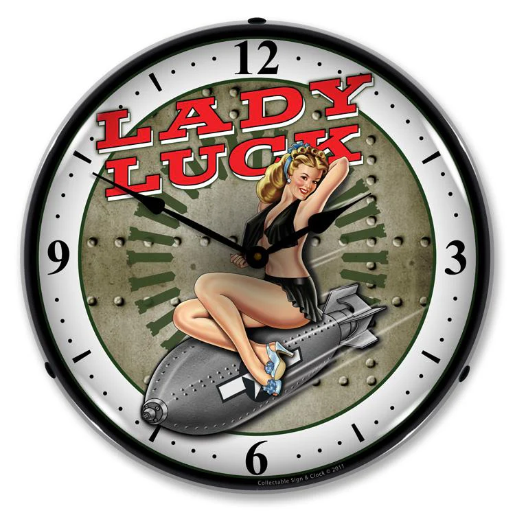 Collectable Sign and Clock - Lady Luck Clock