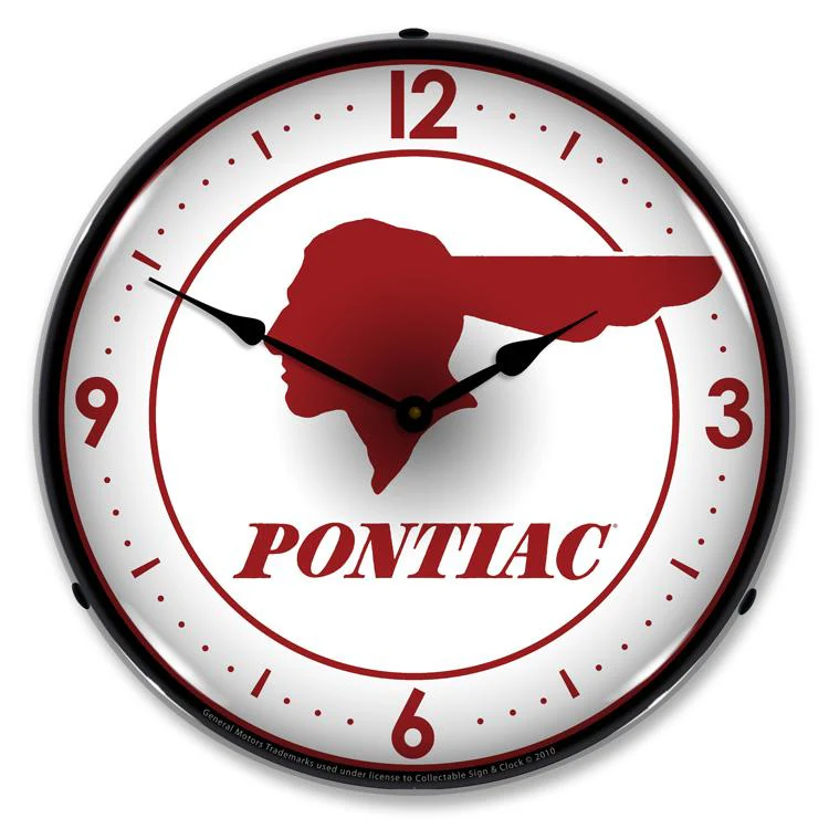 Collectable Sign and Clock - Pontiac Indian Clock