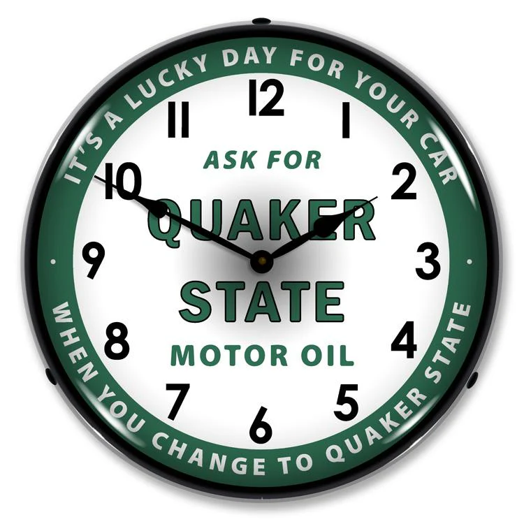 Collectable Sign and Clock - Quaker State Oil Clock