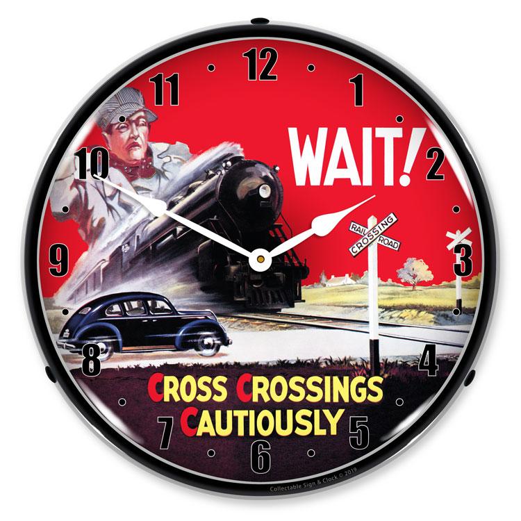 Collectable Sign and Clock - Railroad Safety 1 Clock