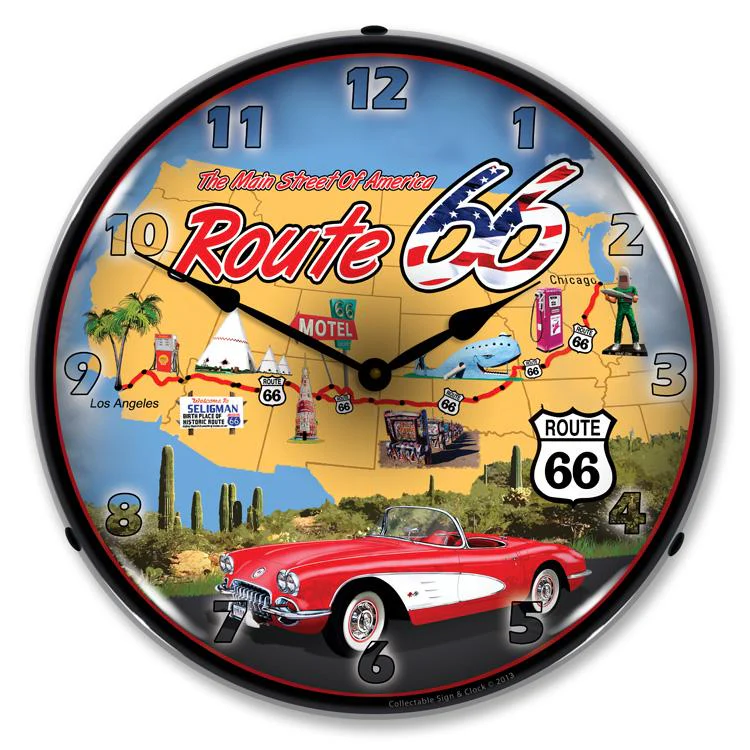 Collectable Sign and Clock - Route 66 USA Clock