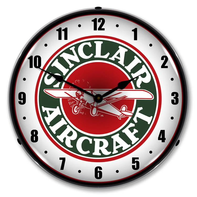 Collectable Sign and Clock - Sinclair Aircraft Clock