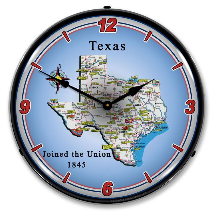 Collectable Sign and Clock - State of Texas Clock