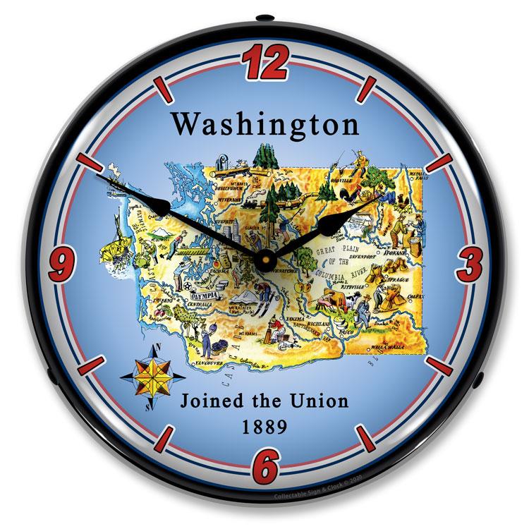 Collectable Sign and Clock - State of Washington Clock