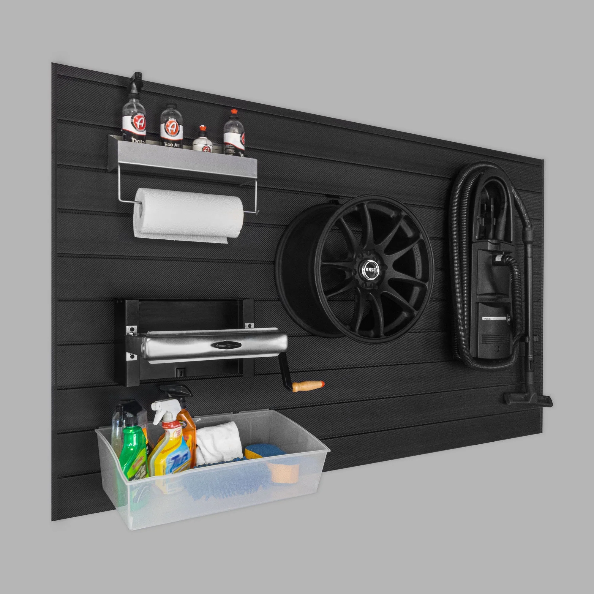 Proslat 8 ft. x 4 ft. PROCORE+ Carbon Fiber PVC Slatwall - 3 Pack 96 sq ft - Image 2