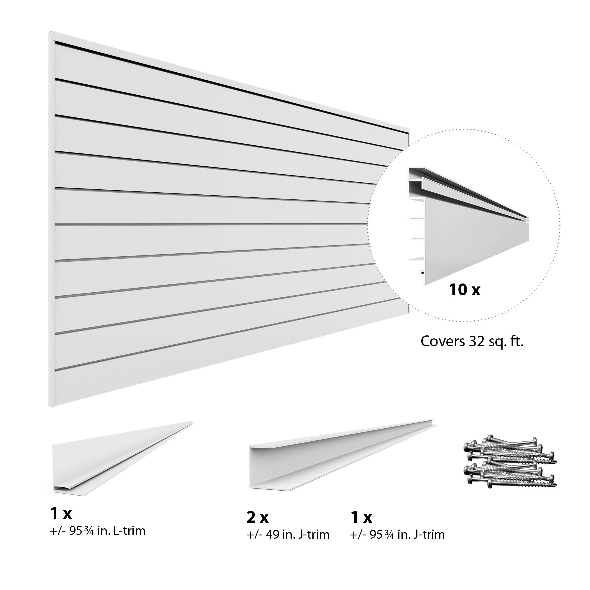 Proslat 8 ft. x 4 ft. PVC Slatwall - 3 pack 96 sq ft - Image 19