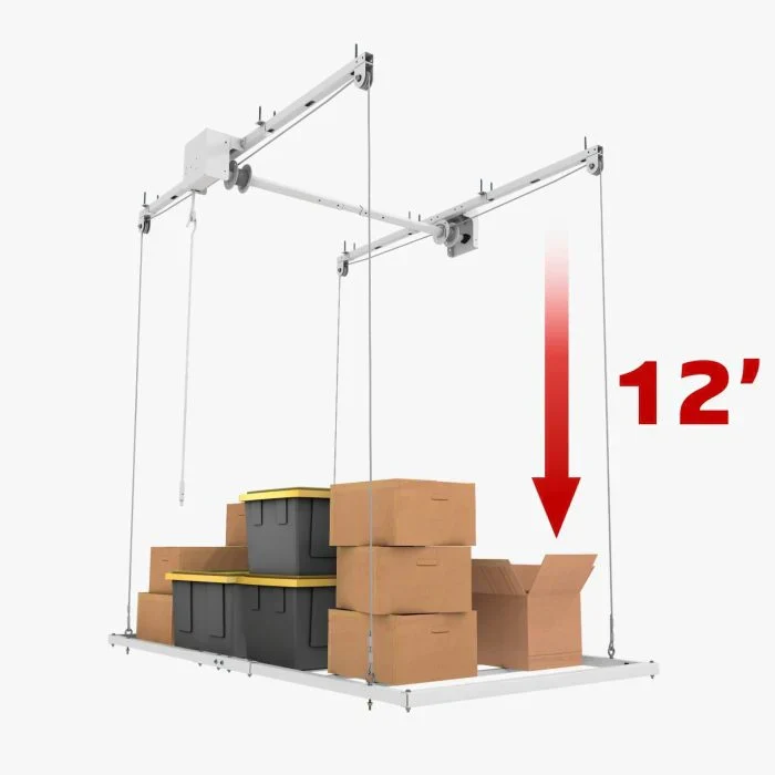 E-Z Storage 4′ x 8′ Retractable Ceiling Storage Garage Lift - EZLIFT12