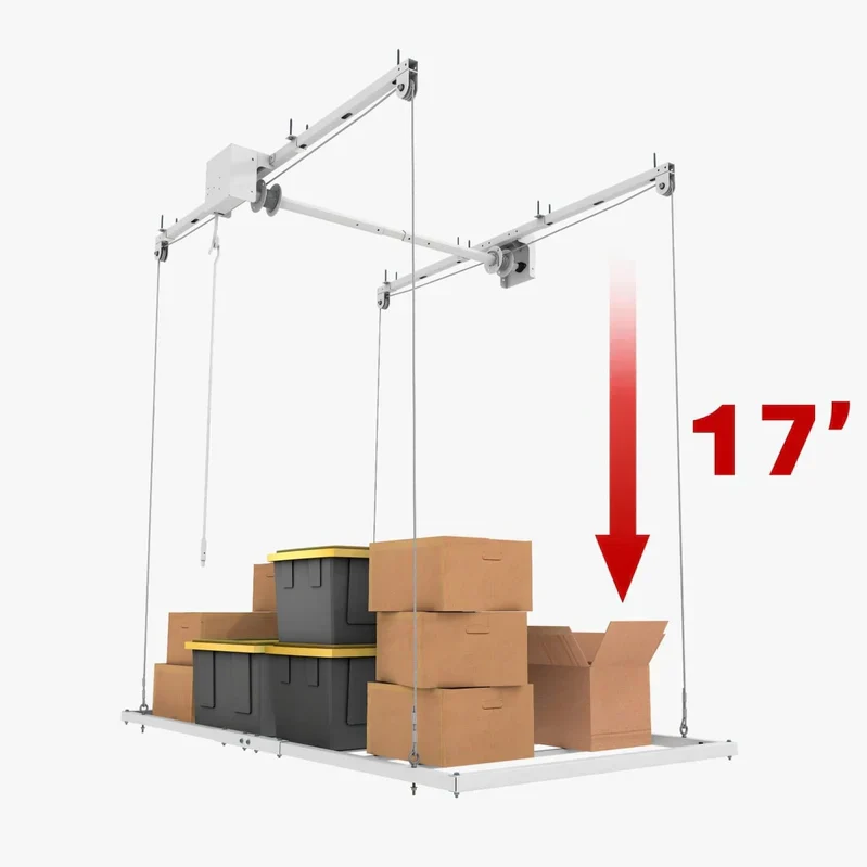 E-Z Storage 4′ x 8′ Retractable Ceiling Storage Garage Lift - EZLIFT17