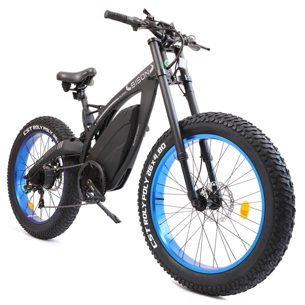 Ecotric 48v 17.5AH 1000W big fat tire ebike Bison-Matt Black - Image 4
