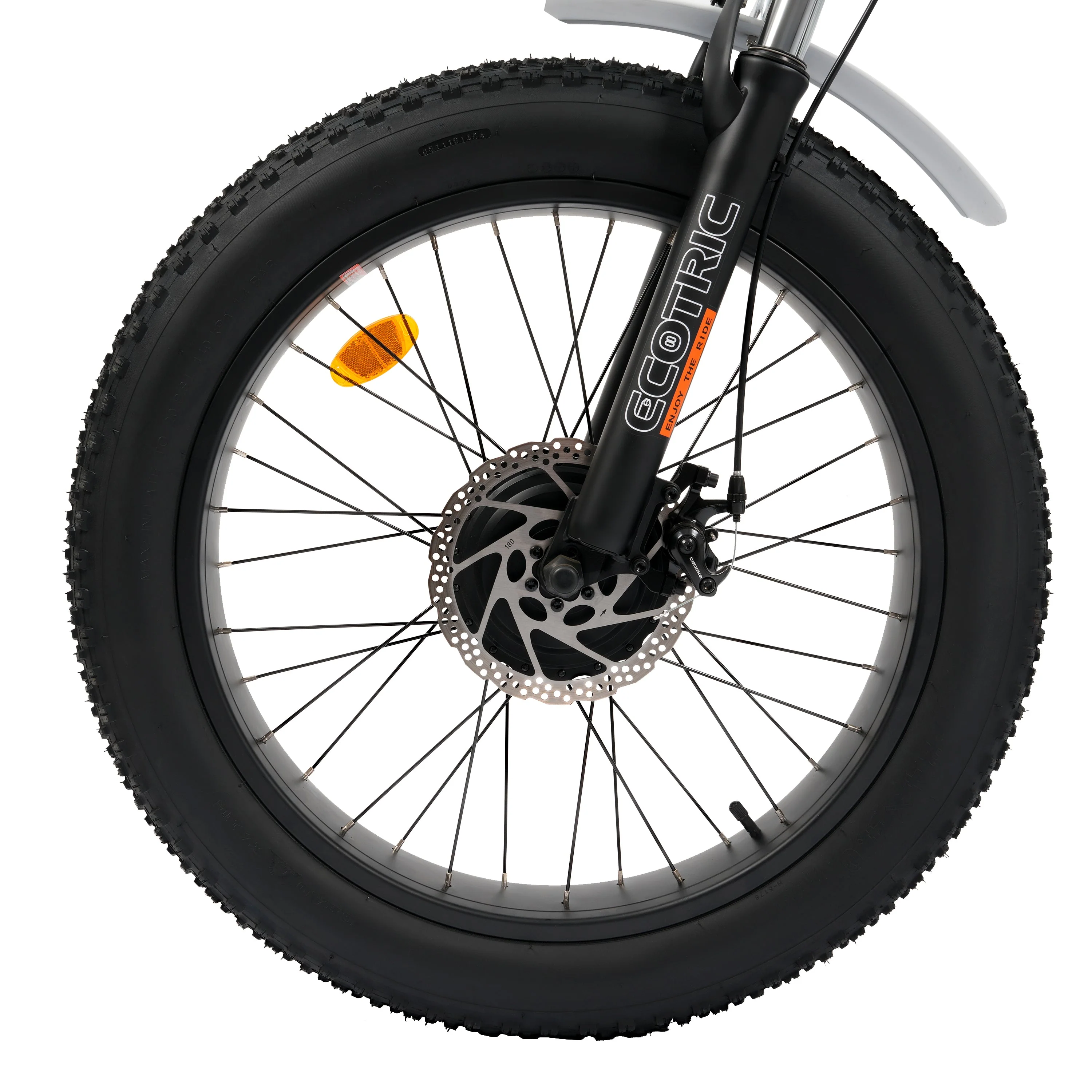 Ecotric 48V 24"x4.0 Front 20"x4.0 Rear Tires Tricycle electric bike with Front Basket + Rear Rack White - Image 7