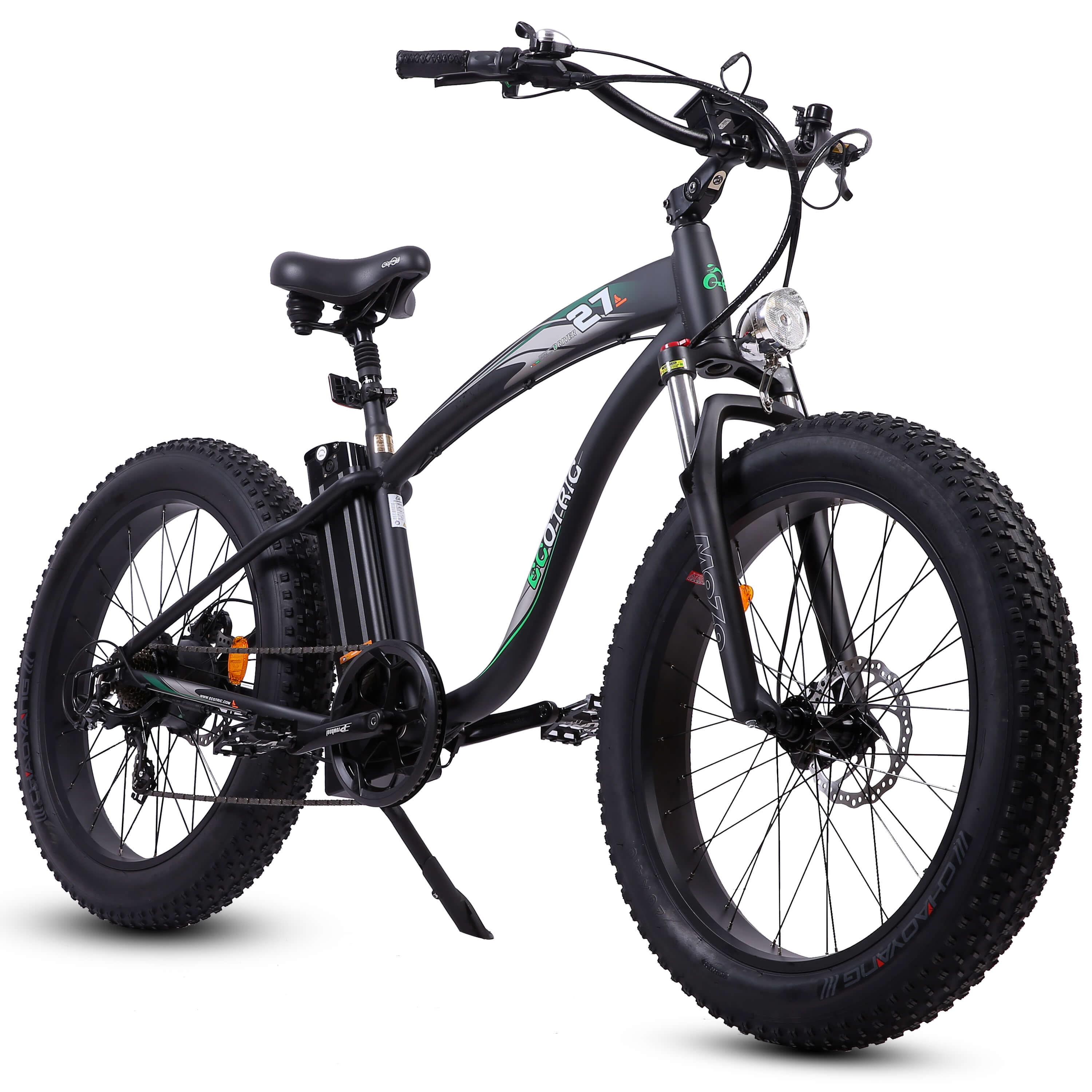 Ecotric Hammer Electric Fat Tire Beach Snow Bike Matt Black - Image 3