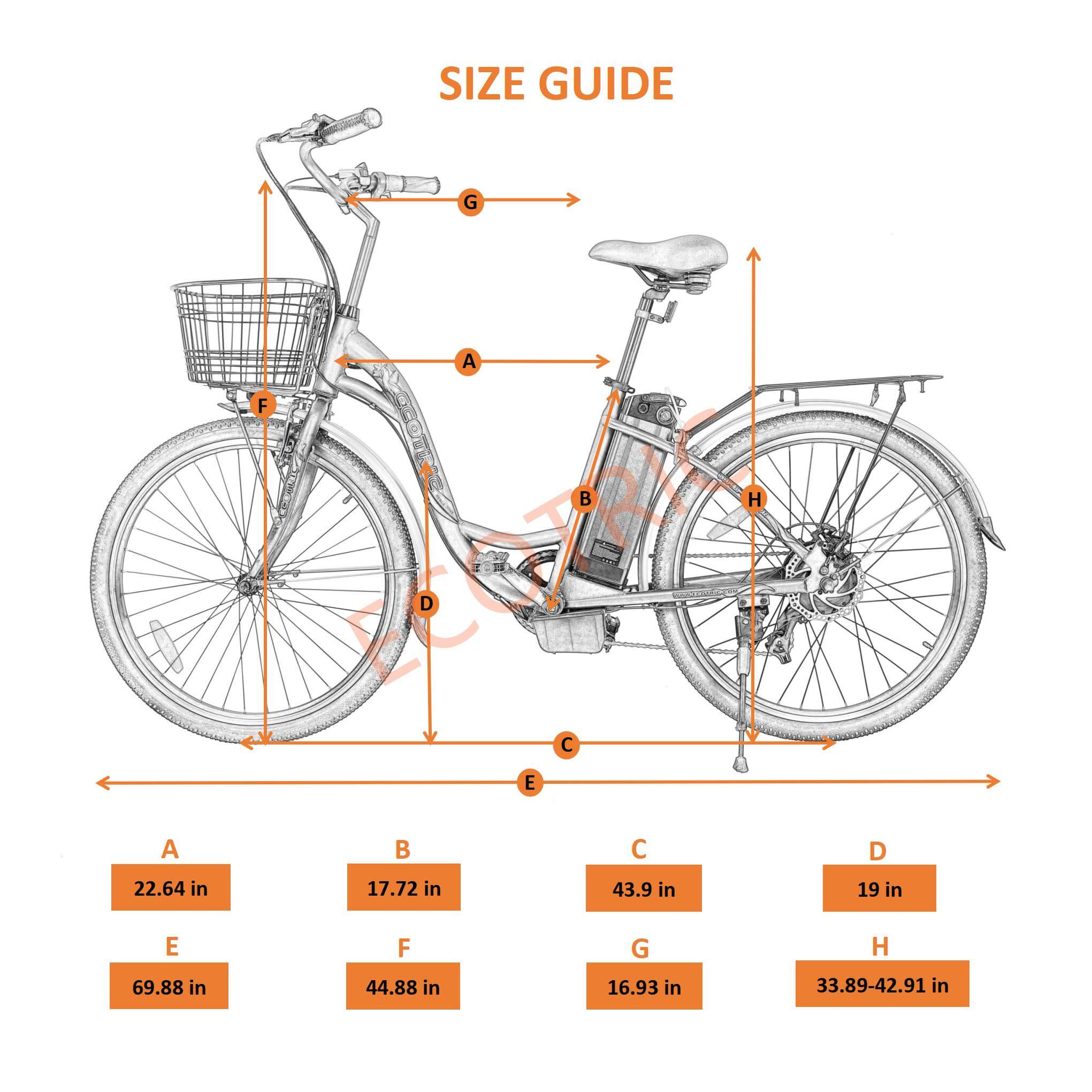 Ecotric 26inch Black Peacedove electric city bike with basket and rear rack - Image 7