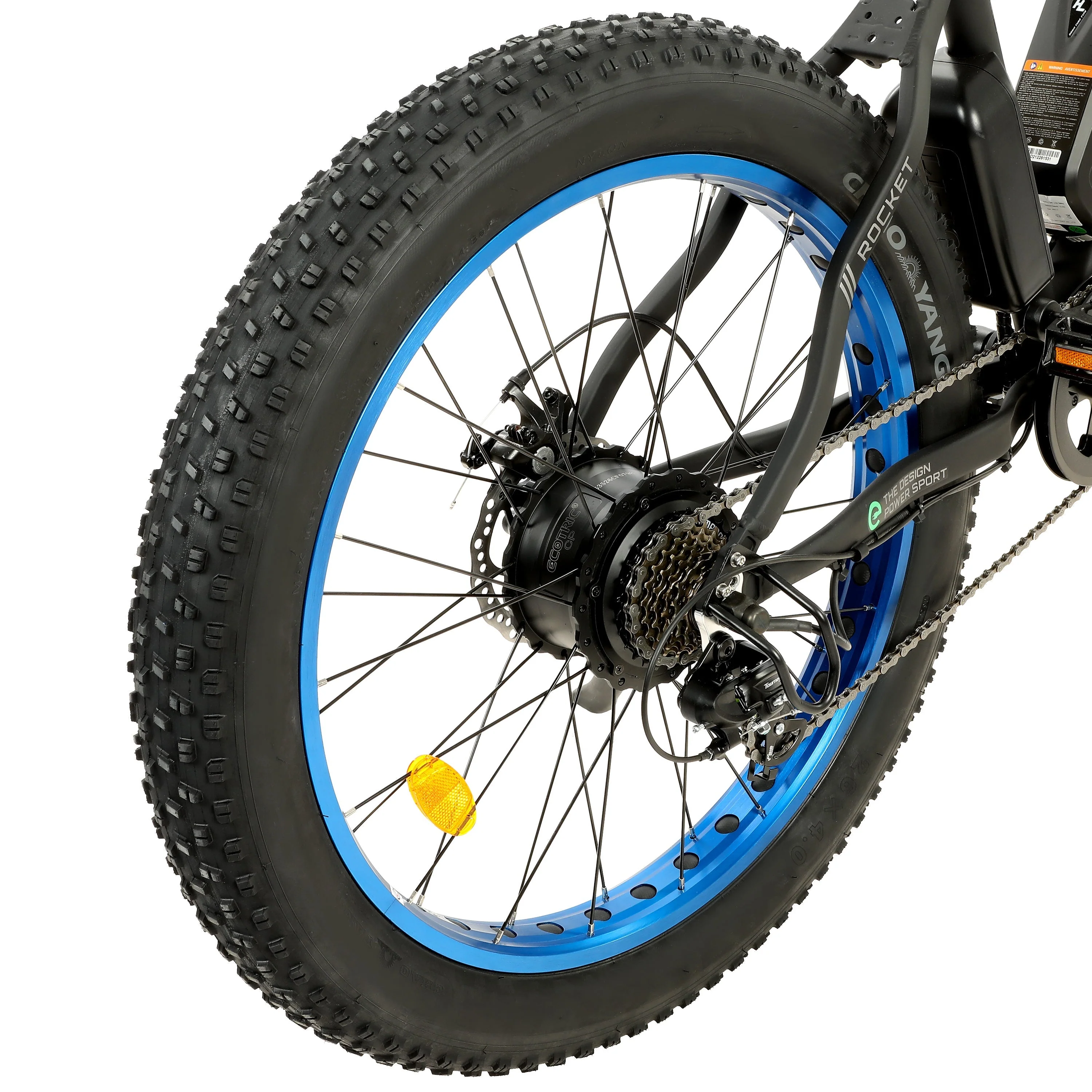 Ecotric Rocket Fat Tire Beach Snow Electric Bike - Blue - Image 8