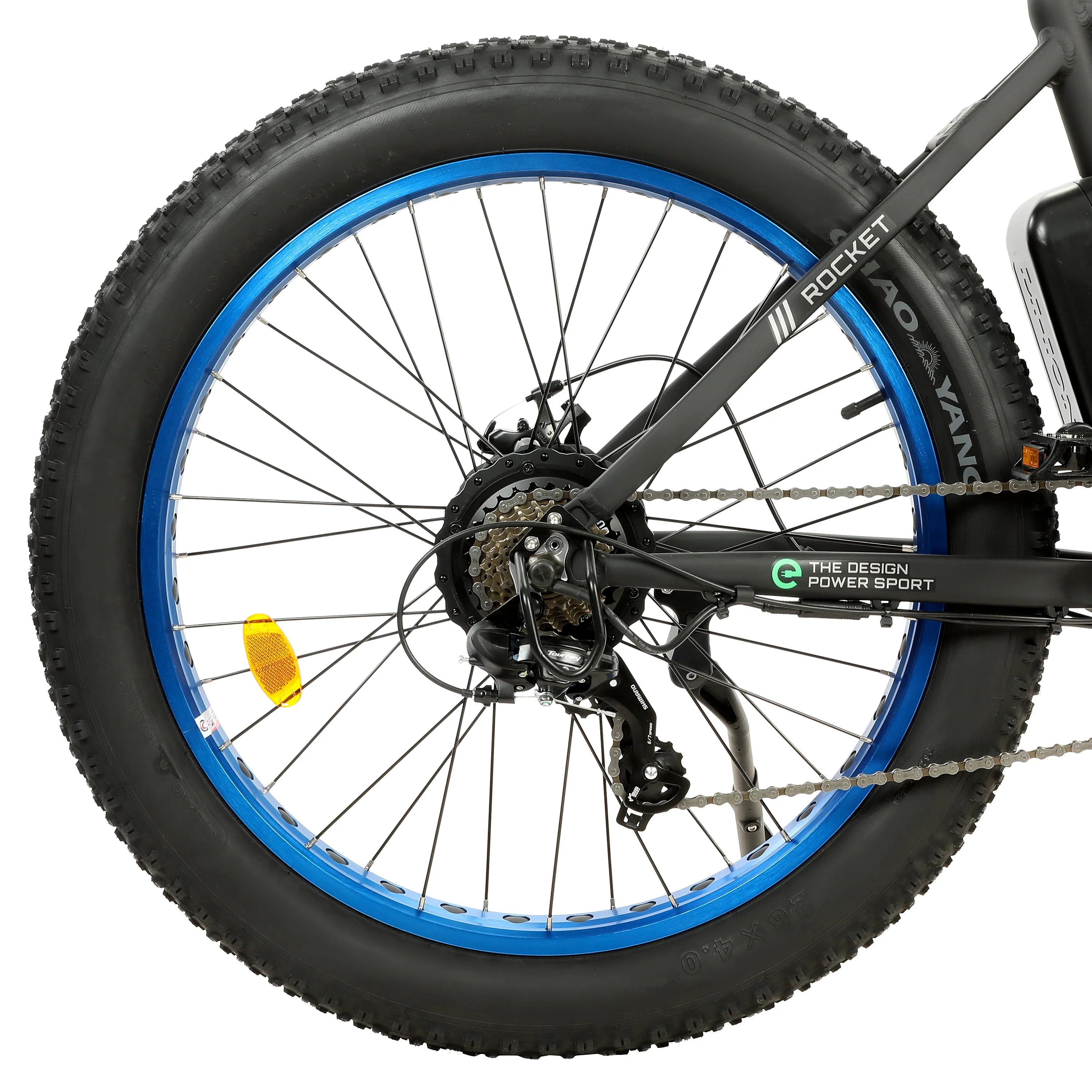 Ecotric Rocket Fat Tire Beach Snow Electric Bike - Blue - Image 9