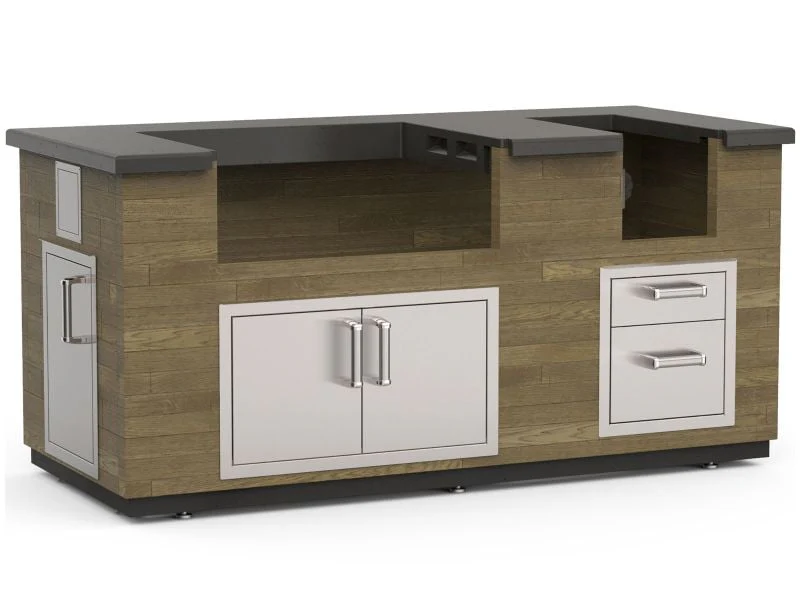 Fire Magic 6 1/2-Foot Reclaimed Wood Prefab Outdoor Kitchen Island Bundle