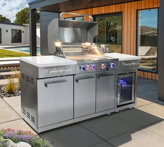 Fire Magic 6 1/2-Foot Reclaimed Wood Prefab Outdoor Kitchen Island Bundle - Image 2