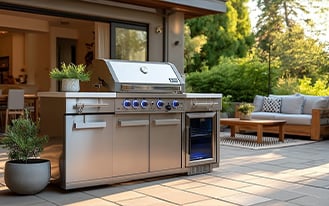 Fire Magic 6 1/2-Foot Reclaimed Wood Prefab Outdoor Kitchen Island Bundle - Image 3