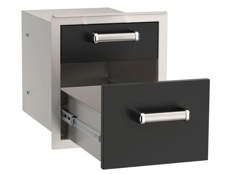 Fire Magic Echelon Flush 14-Inch Black Double Access Drawer With Soft Close - Image 2