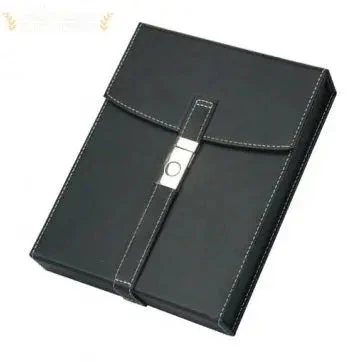 Prestige Import Group Florence Black Leather Travel Humidor with Chrome Latch Humidifier