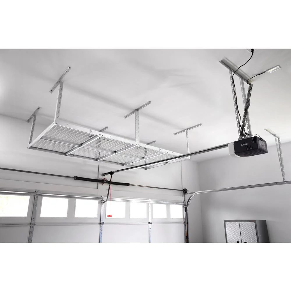 GearLoft 48 in. W x 23 in. - 37 in. H x 96 in. L Overhead Garage Storage Rack in Hammered White - Image 2